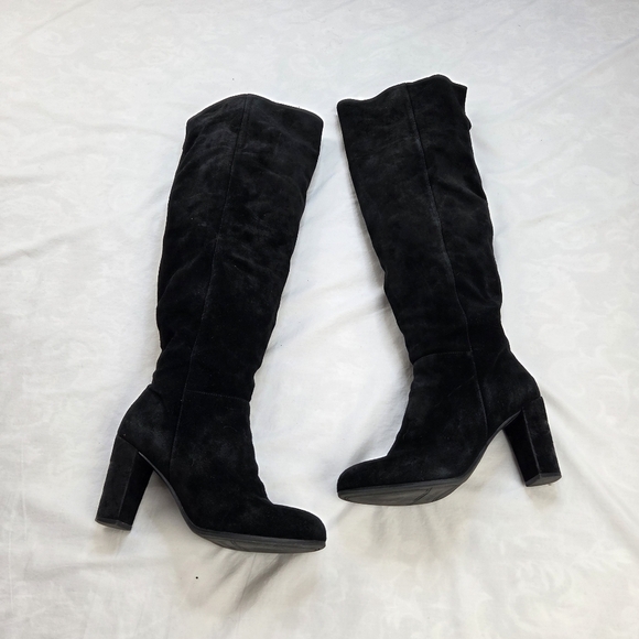 Franco Sarto L-Hesperia Black Suede Over the Knee Boots Size 9 - Picture 1 of 14